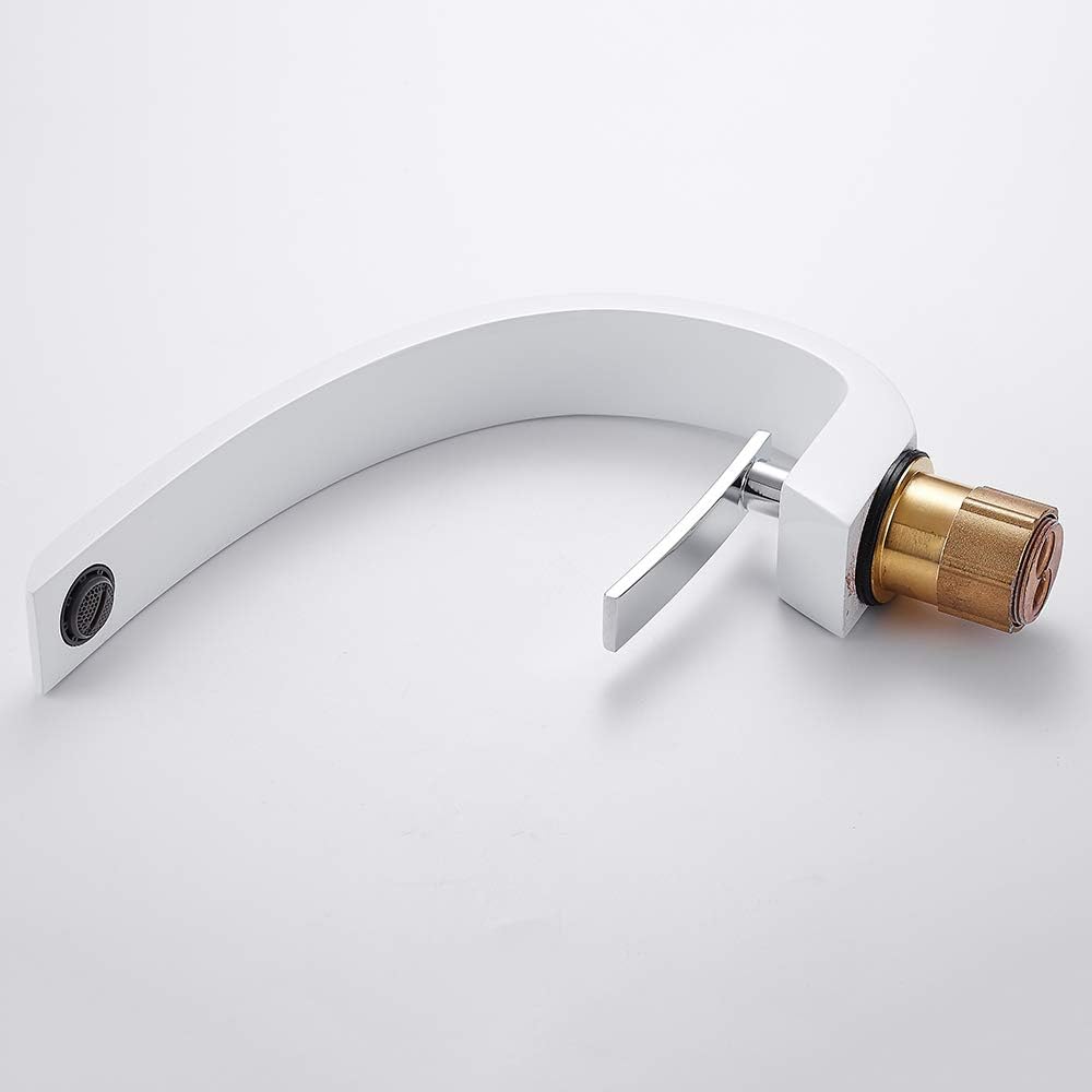 Ghopy White Single Lever Brass Basin Mixer Tap