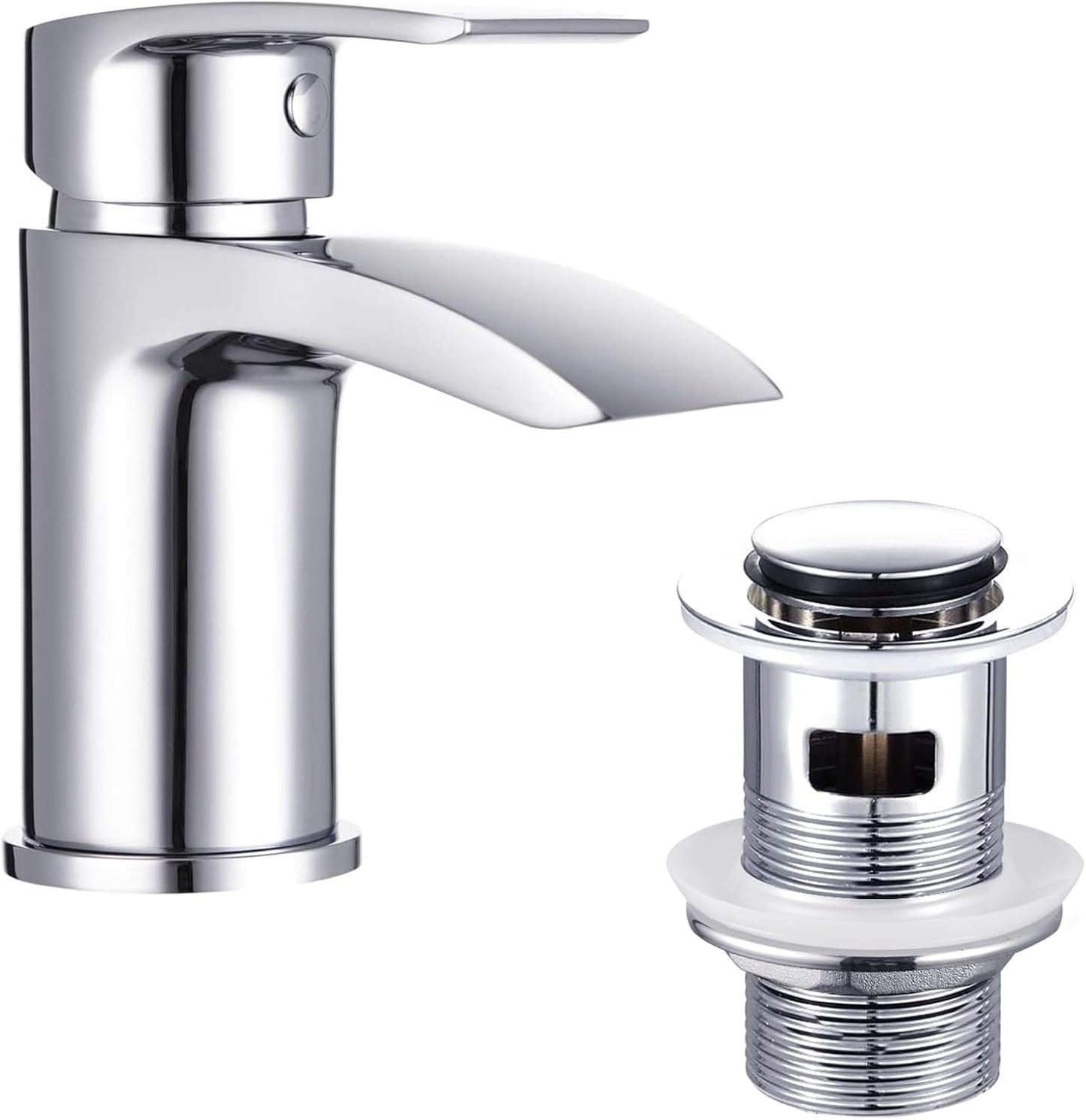 Funime Basin Mixer Tap Waterfall Spout with Waste