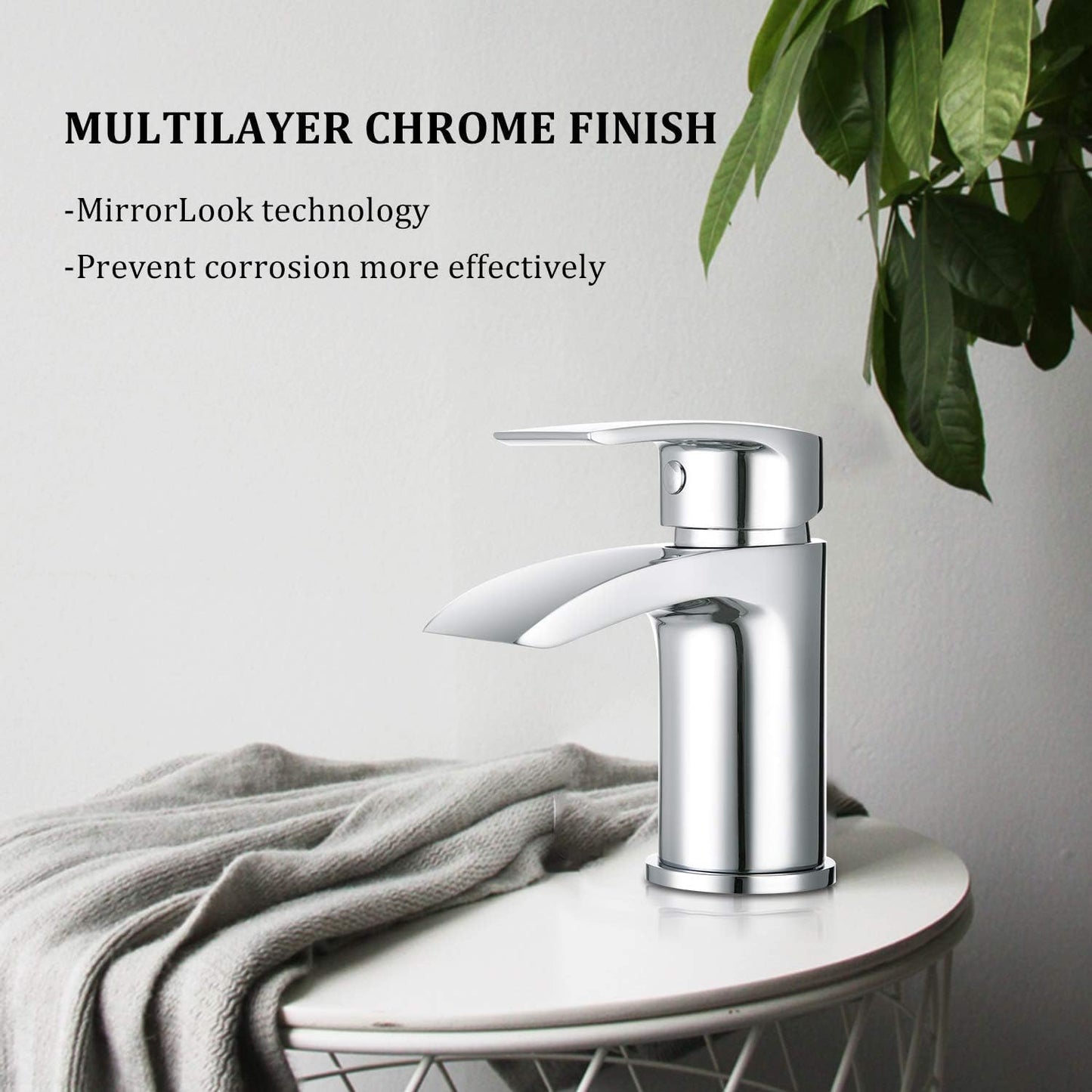 Funime Basin Mixer Tap Waterfall Spout with Waste
