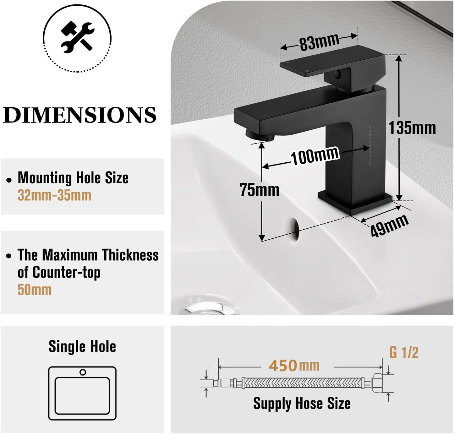 Bathroom Sink Taps Single Lever Basin Mixer