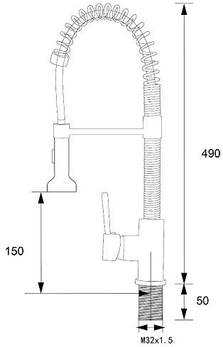 Home Modern High Arch Prep-Rinse Spring Sprayer Pull Down Pull Out Kitchen Sink Mixer Tap