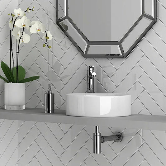 Sahara White Round Counter Top Basin - 405x405mm