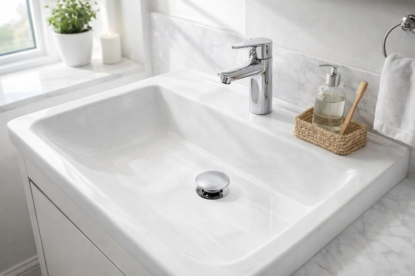 Xcel Home 1x Chrome Dome Click Clack Basin Waste - Unslotted