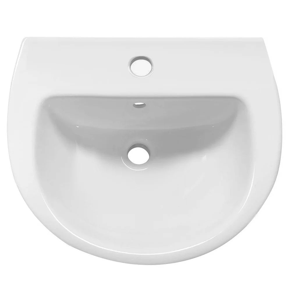 Anzio Round Ceramic Wall Hung Cloakroom Basin - 455mm Wide