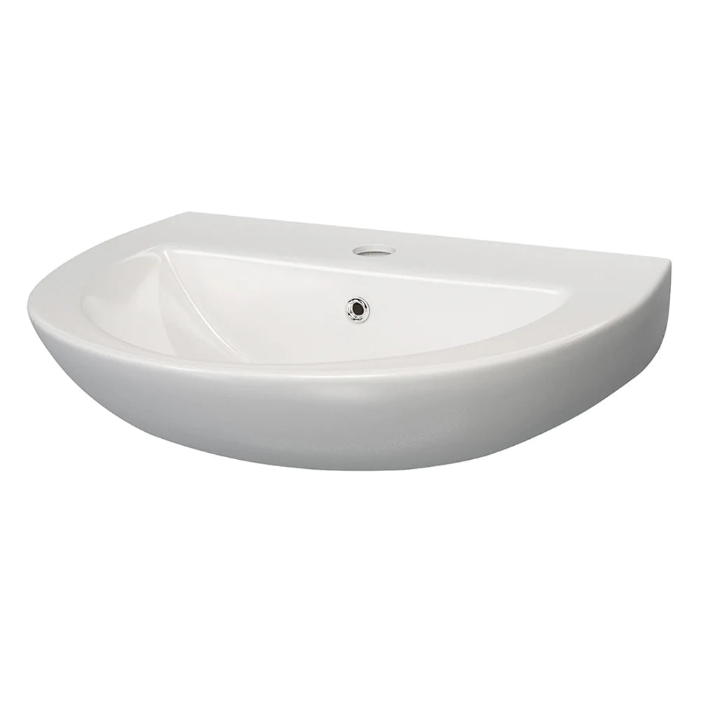 Anzio Round Ceramic Wall Hung Cloakroom Basin - 455mm Wide
