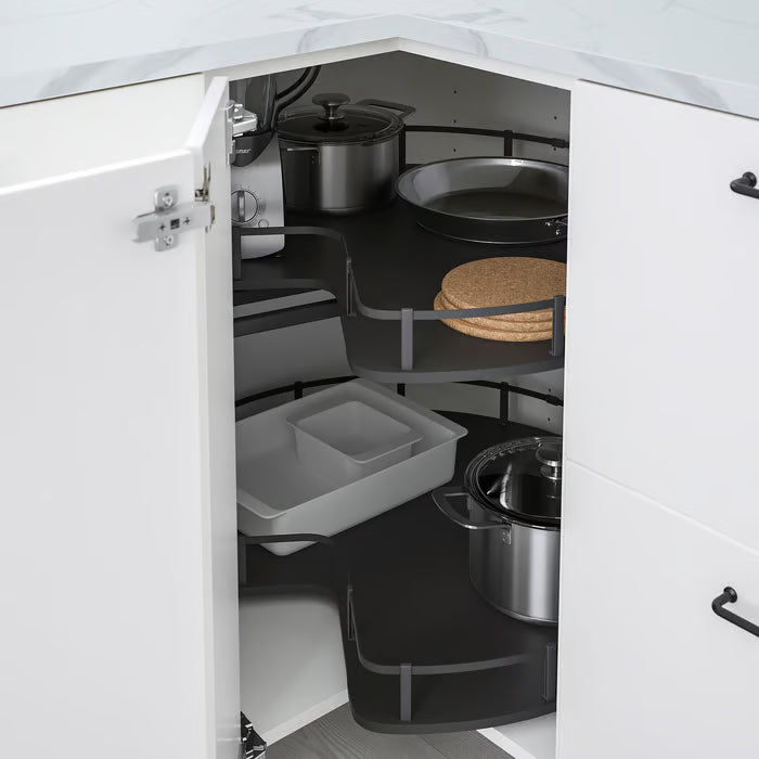 UTRUSTA Crnr base cabinet carousel, grey, 88 cm