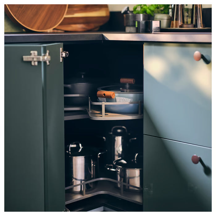 UTRUSTA Crnr base cabinet carousel, grey, 88 cm