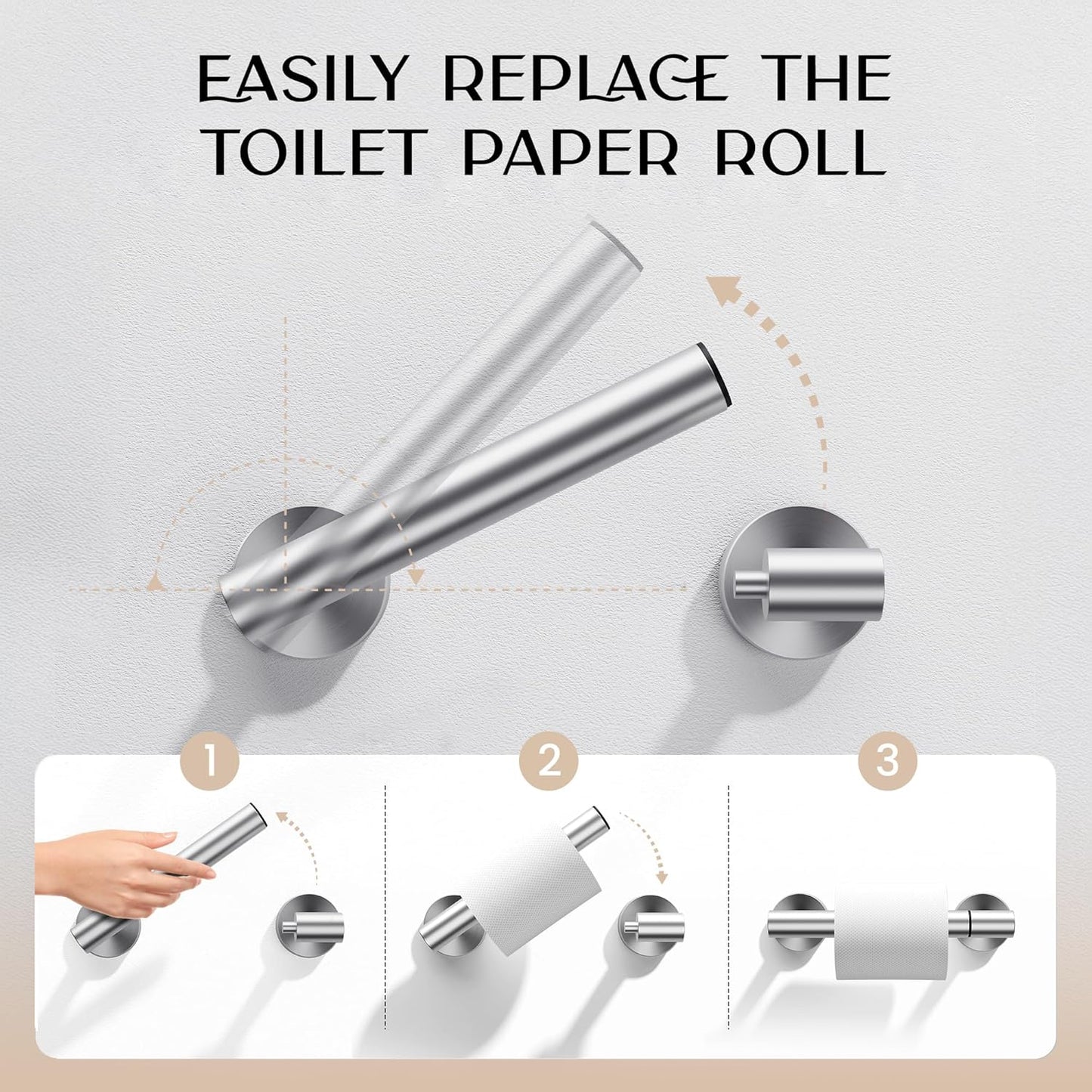 Day Moon™ Chrome Toilet Roll Holder - Brushed Nickel