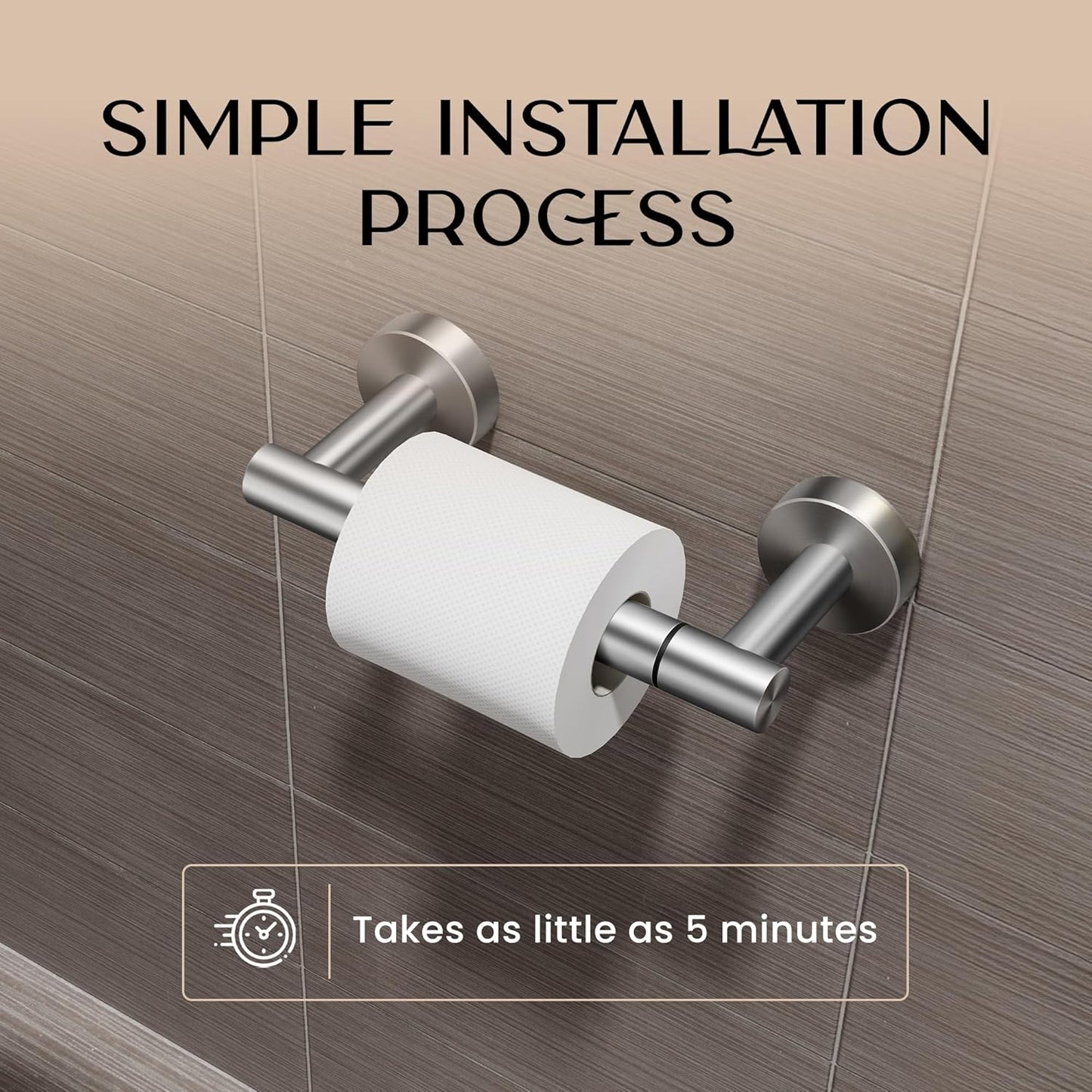 Day Moon™ Chrome Toilet Roll Holder - Brushed Nickel