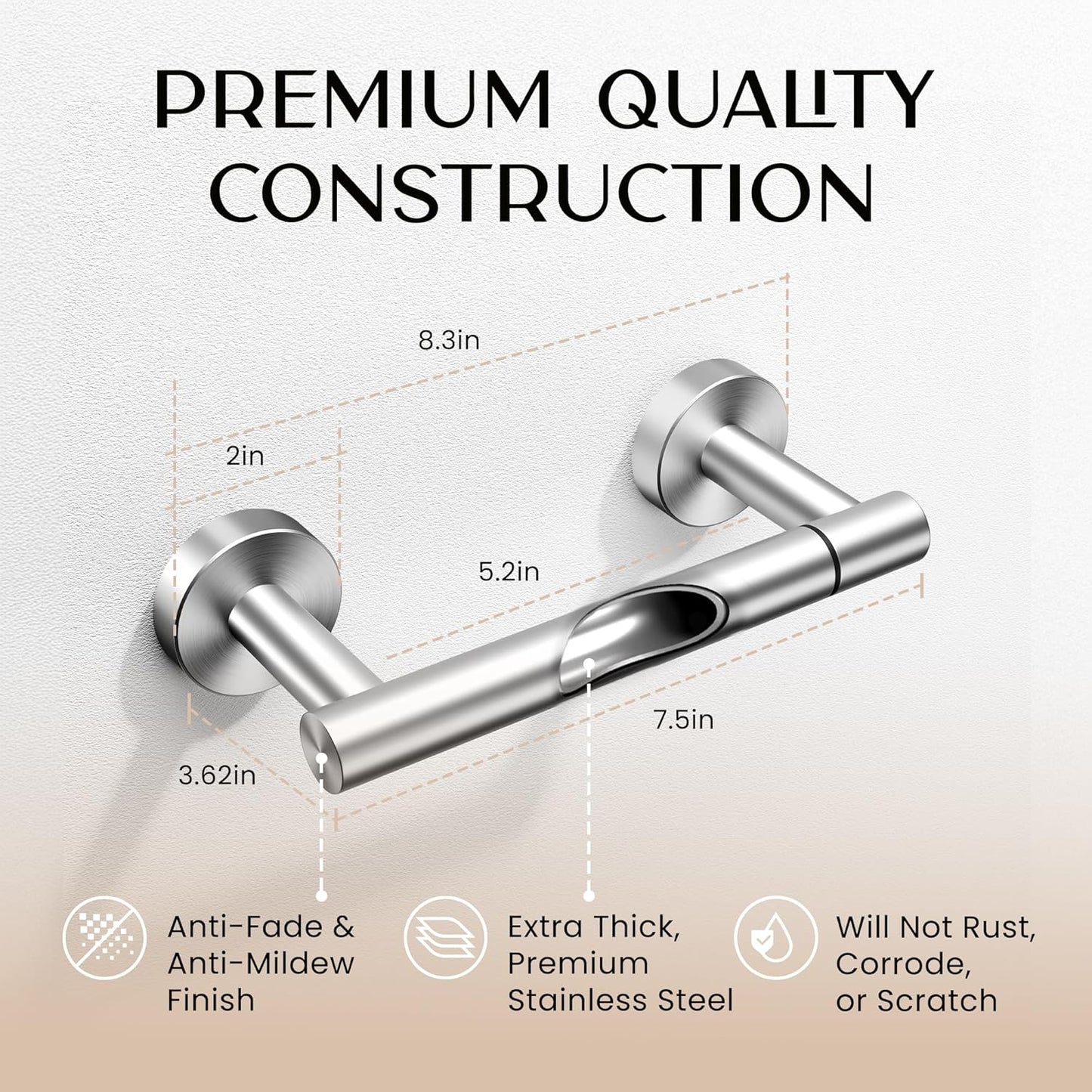 Day Moon™ Chrome Toilet Roll Holder - Brushed Nickel