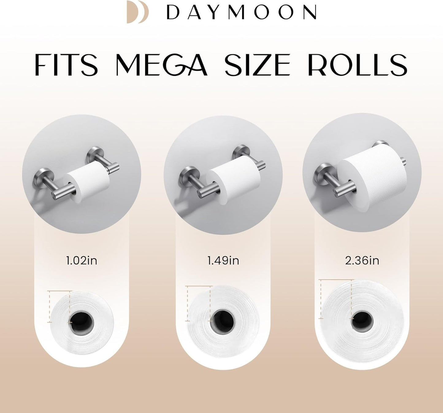 Day Moon™ Chrome Toilet Roll Holder - Brushed Nickel