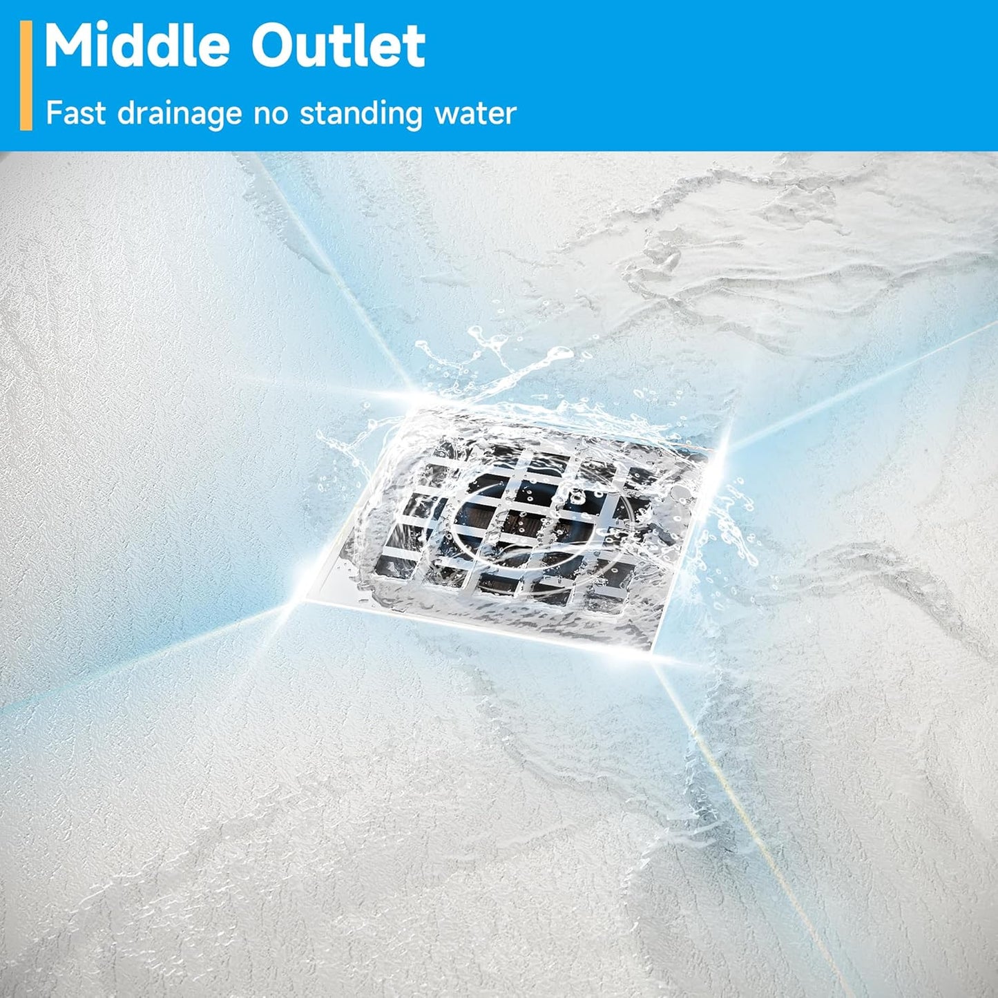ELEGANT SMC While Rectangular Shower Base Tray (1200 x 800 x 40 mm)