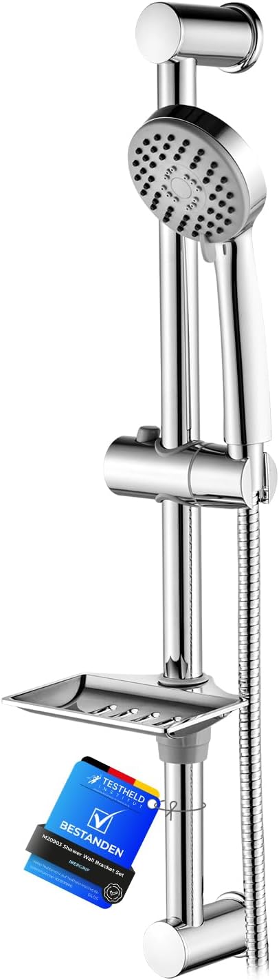 Ibergrif M20903 Shower Riser Kit, Shower Slide Bar with Shower Head