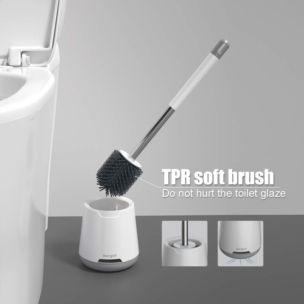 Ibergrif M34152 Silicone Toilet Brushes & Holders, Deep Cleaner