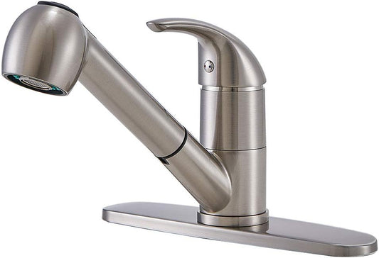 Modern Single Lever Single Hole Stainless Steel High Arch Prep-rinse Spring Sprayer