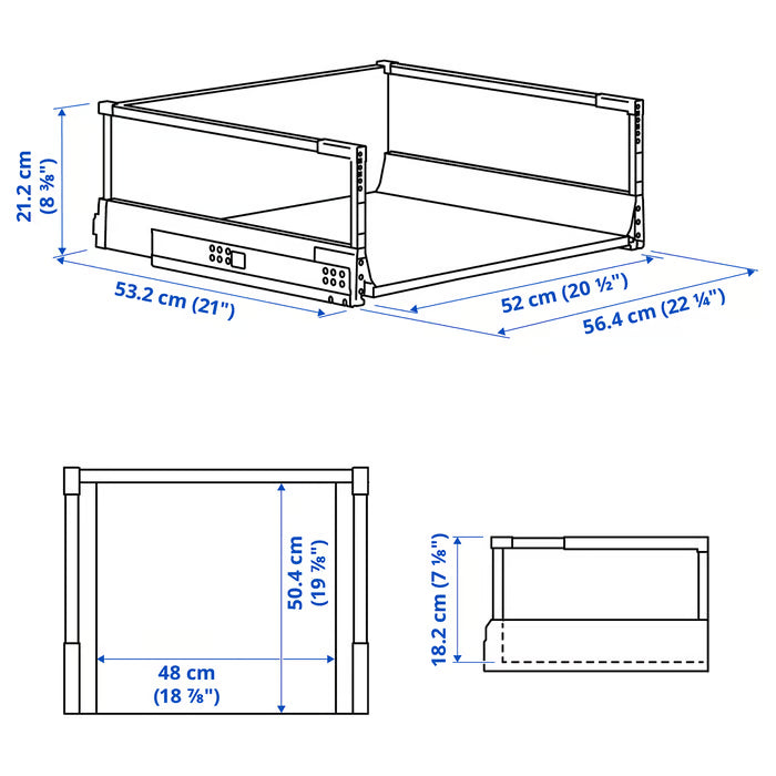 MAXIMERA Drawer, high, 60x60 cm