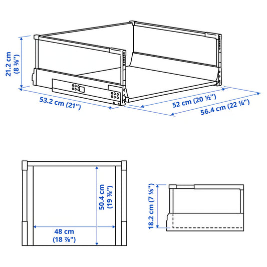 MAXIMERA Drawer, high, 60x60 cm