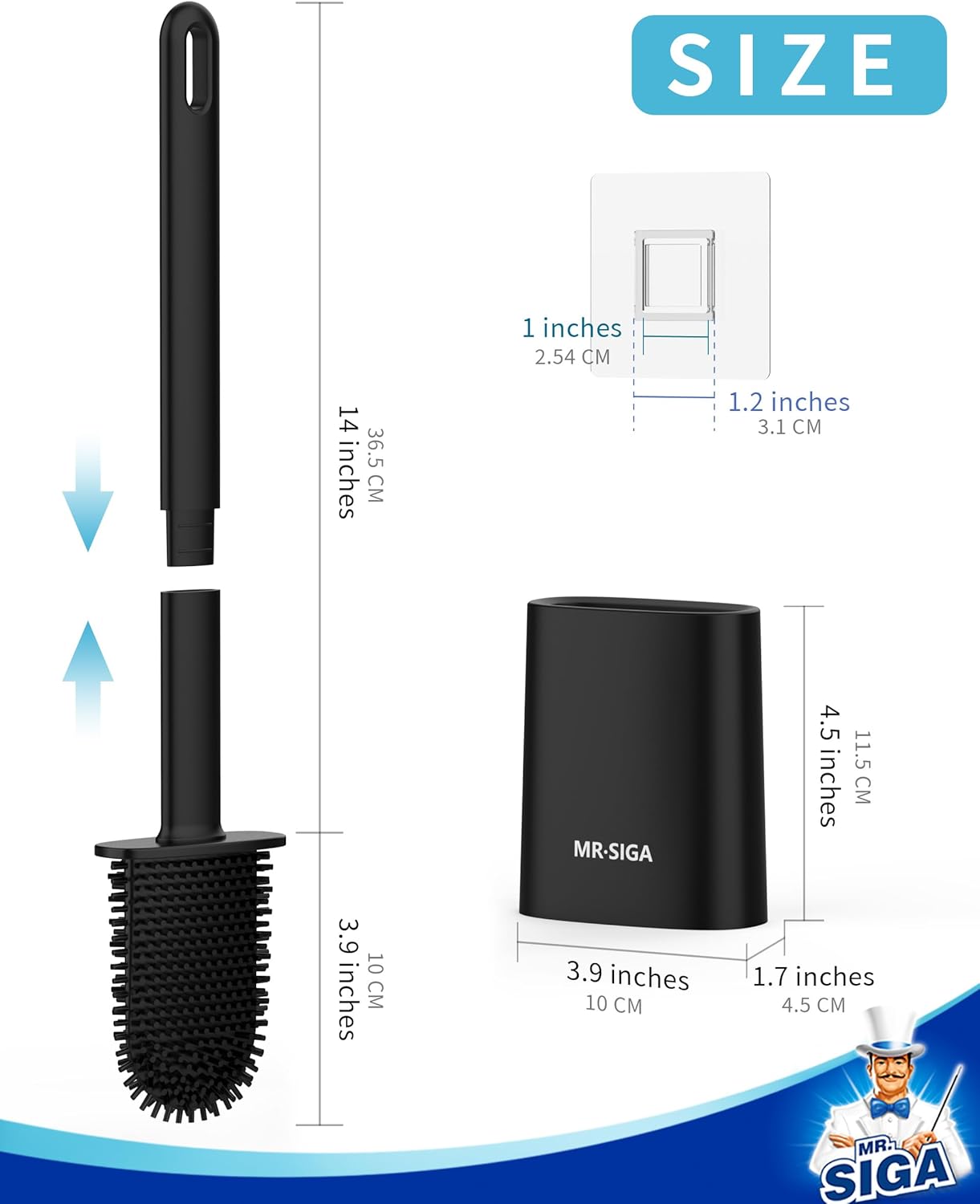 MR.SIGA Toilet Bowl Brush and Holder