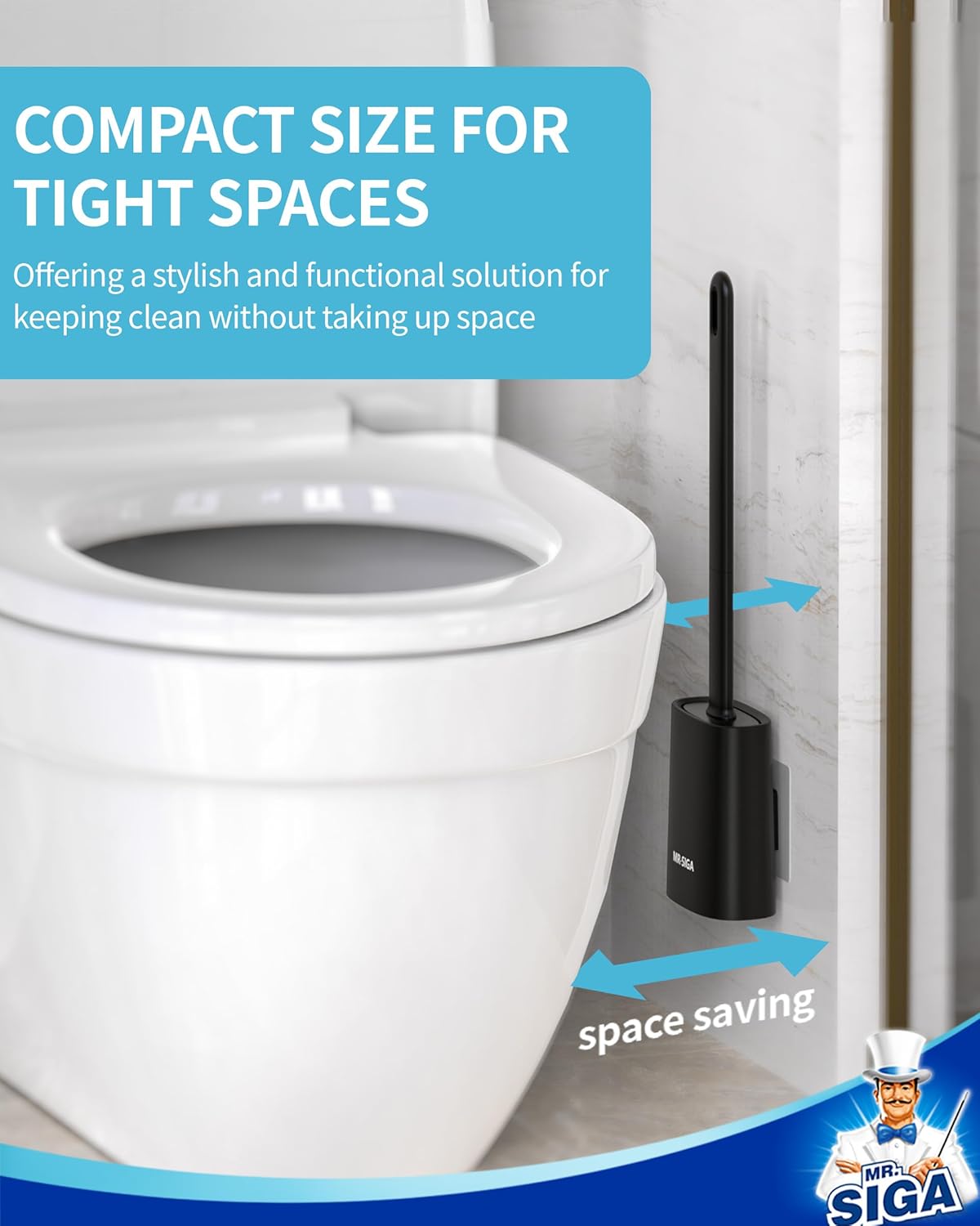 MR.SIGA Toilet Bowl Brush and Holder