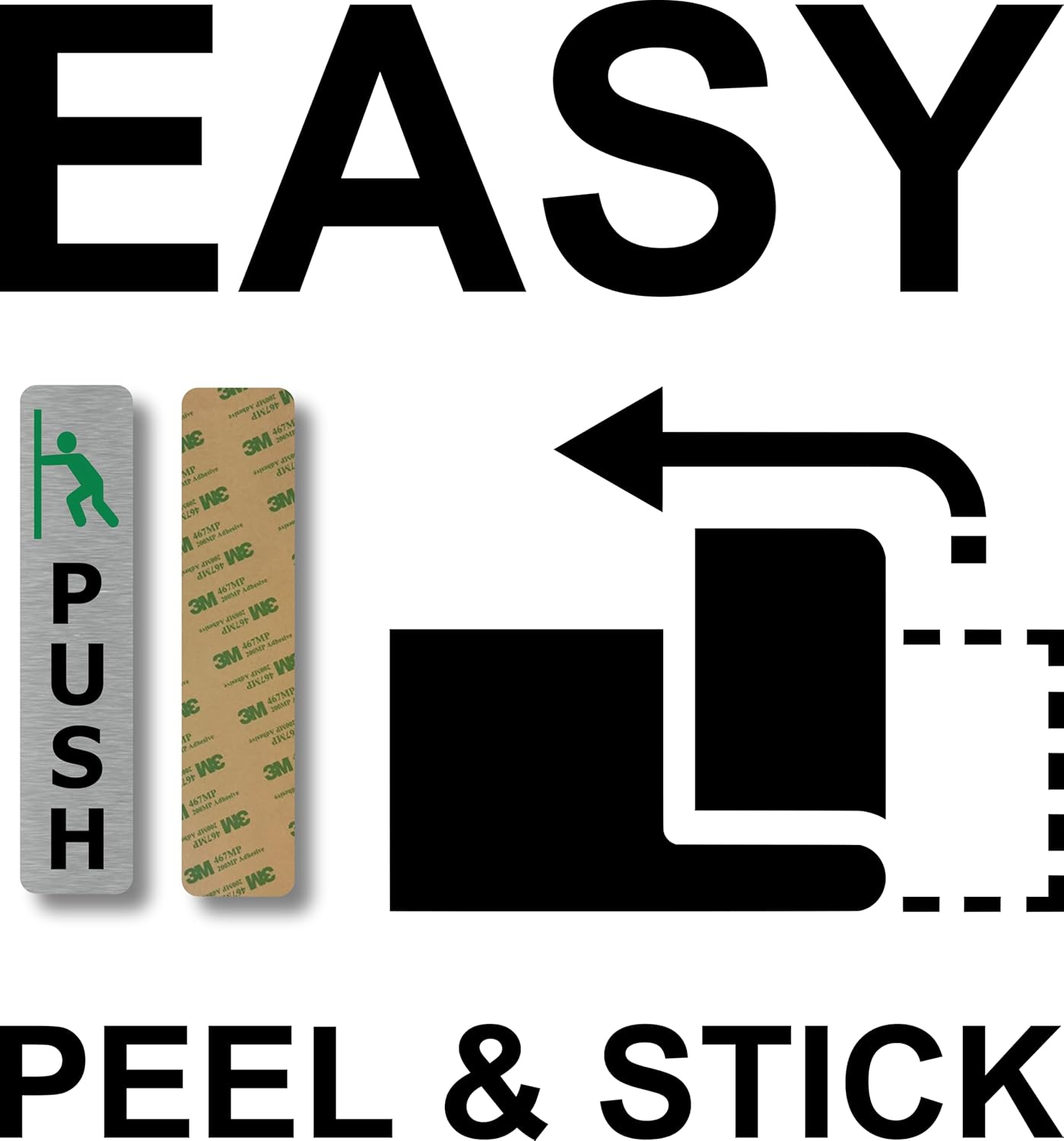 SILVER Push Pull Set Pair of Door Signs