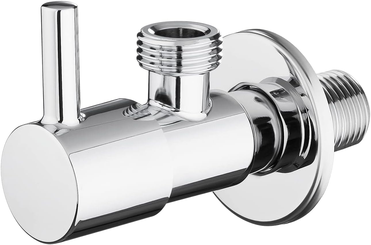 Ibergrif 1/2" x 1/2" BSP Angled Isolating Valve, Wall Mounted Angle Valve