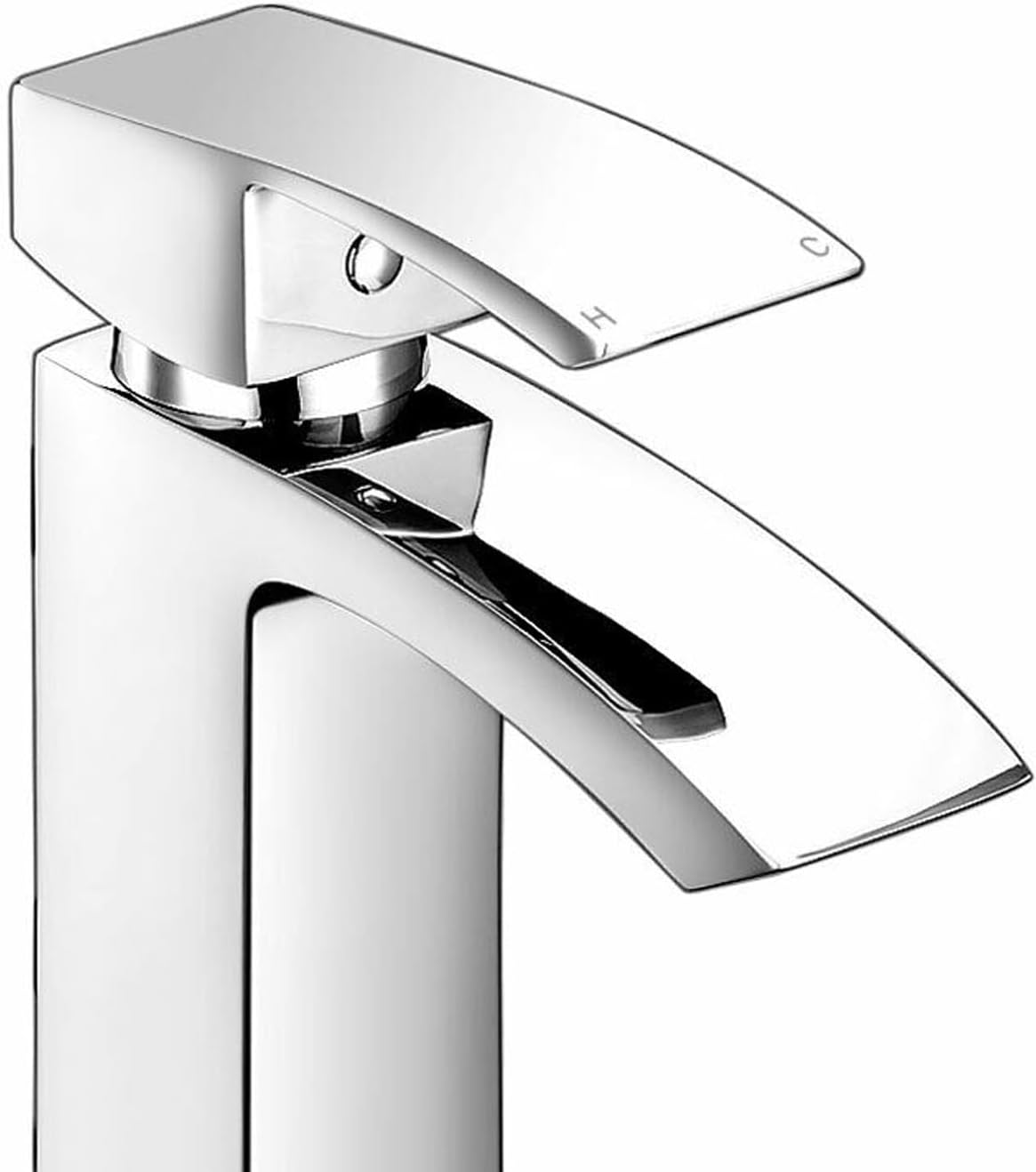 Modern Chrome Bathroom Waterfall Tall Basin Mono Mixer Tap