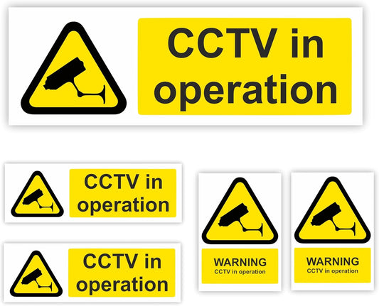 CCTV Stickers For Commercial and Domestic Use 5-PACK Security Signs