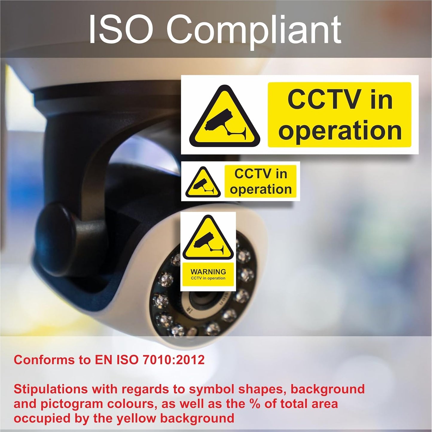 CCTV Stickers For Commercial and Domestic Use 5-PACK Security Signs