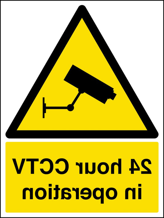 VSafety 6E050AN-W "24 Hour CCTV In Operation"